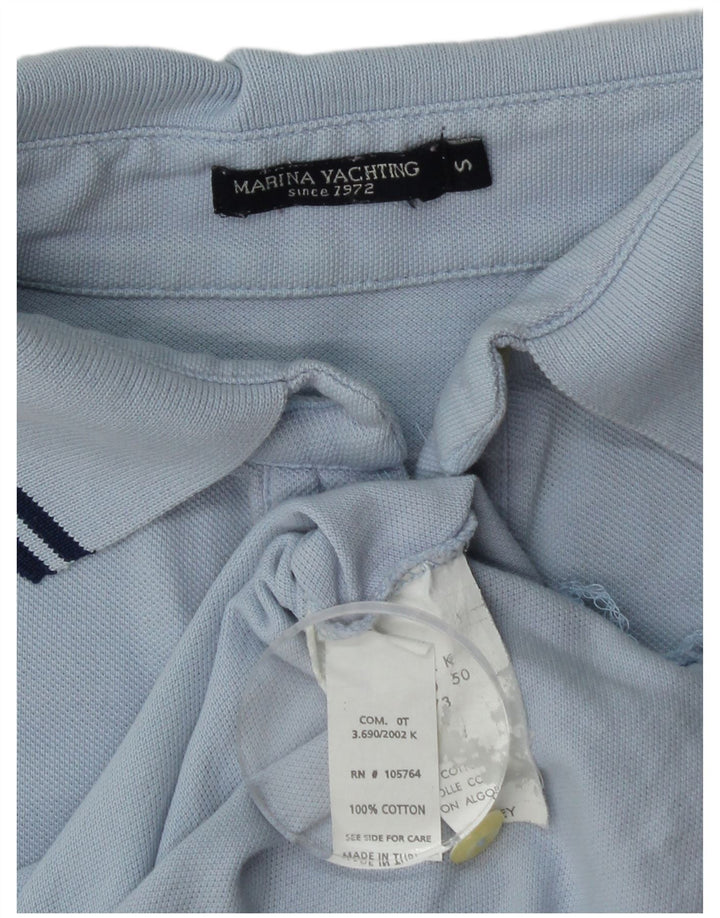 Marina Yachting Womens Graphic Polo Shirt UK 10 Small Blue Cotton