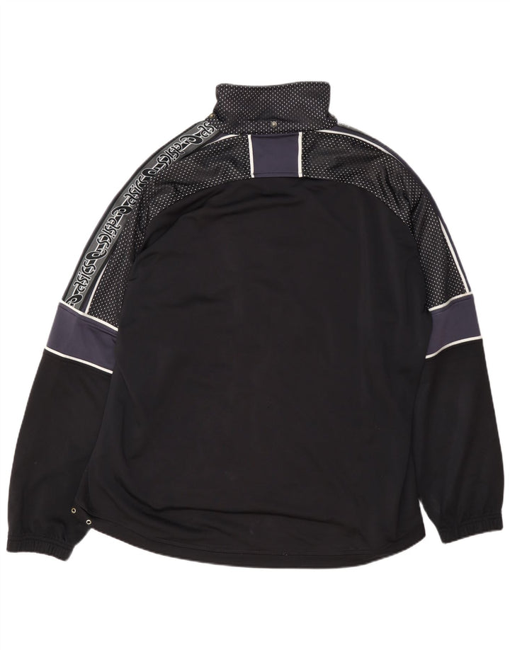 Asics Mens Regular Fit Tracksuit Top Jacket XL Black Colourblock