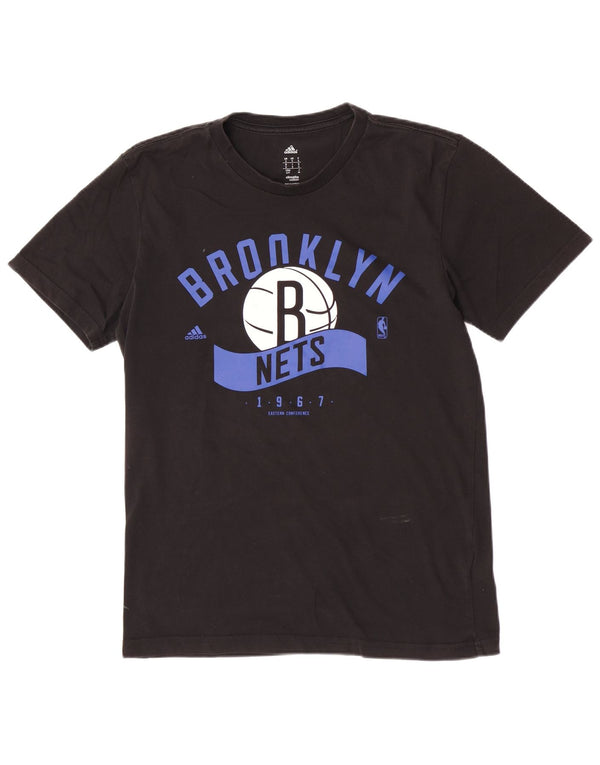 Adidas Mens Brooklyn Nets Graphic T-Shirt Top Small Black Sports