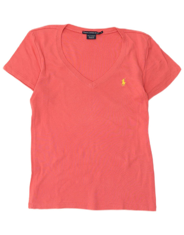 Ralph Lauren Womens T-Shirt Top UK 14 Large Pink Cotton