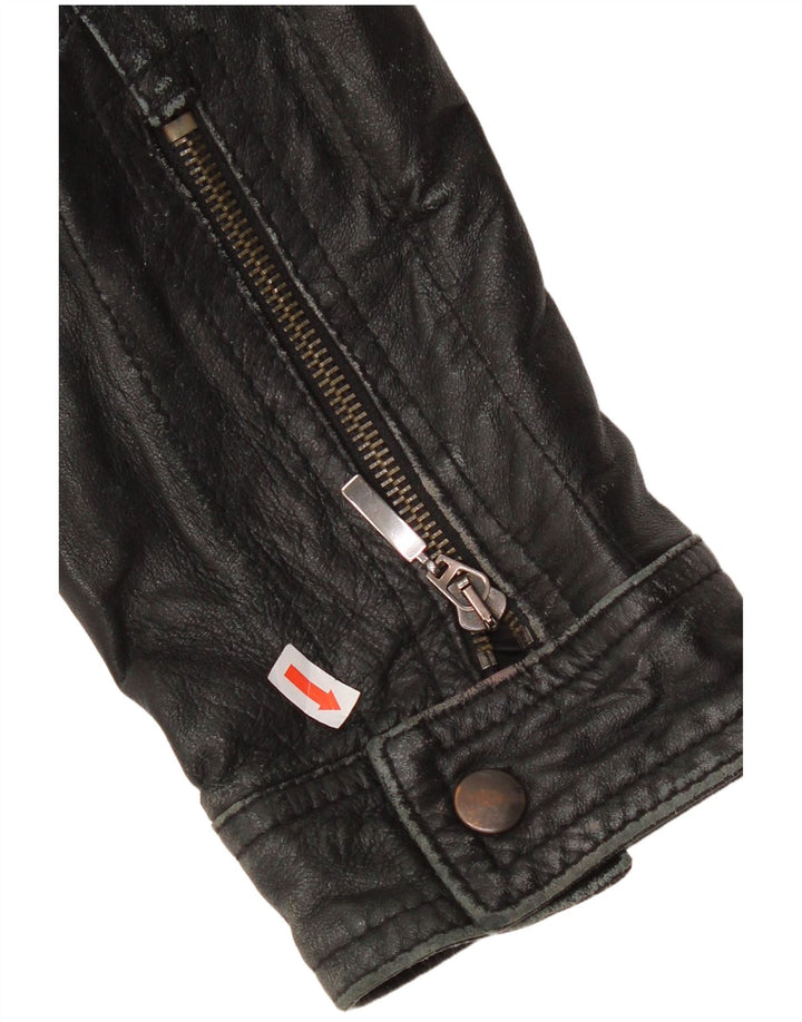MOTIVI Womens Leather Jacket UK 14 Medium Black