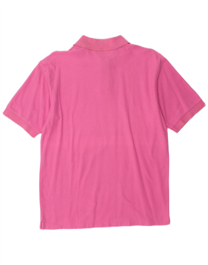 Fila Mens Polo Shirt IT 48 Medium Pink Cotton