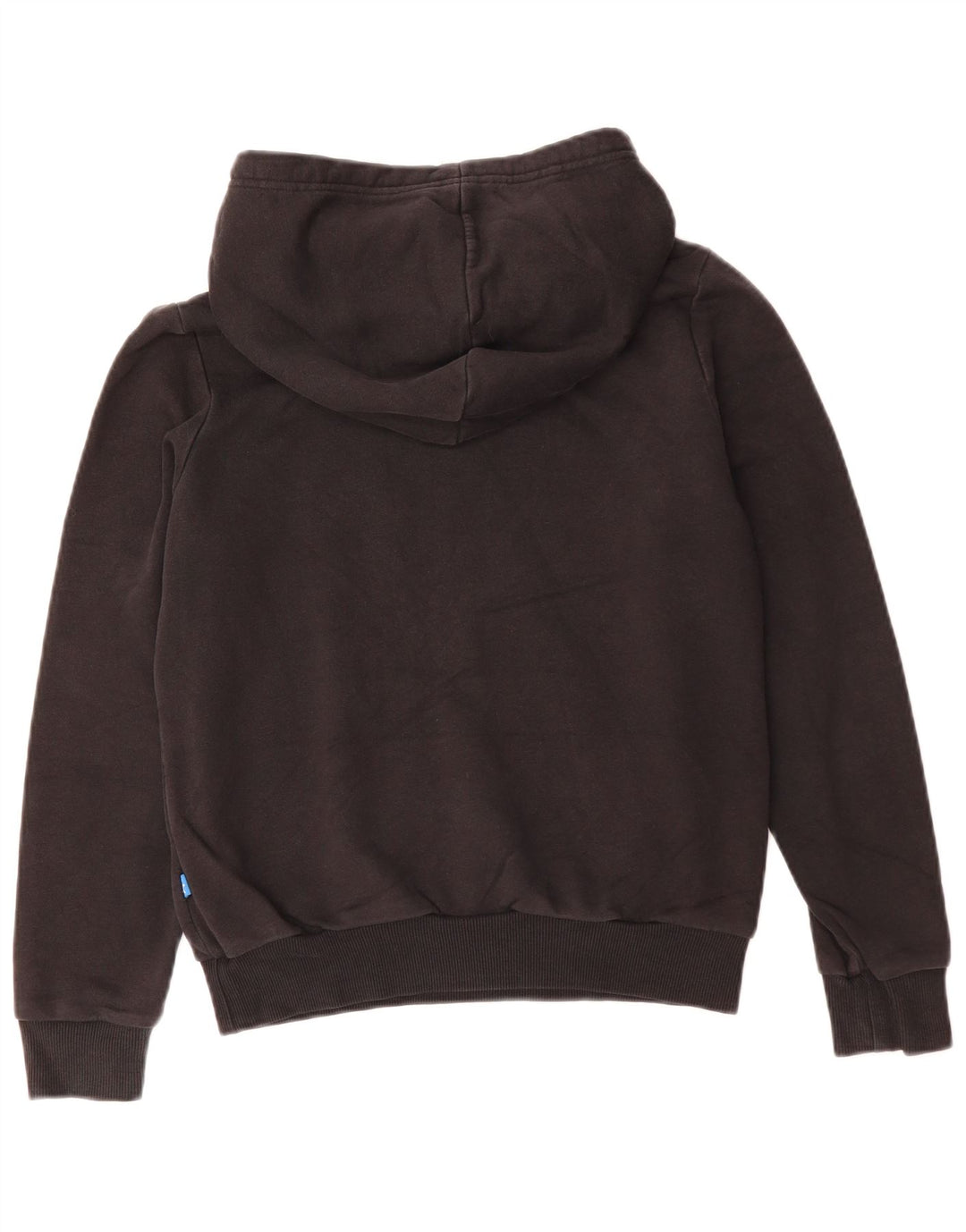 ADIDAS Womens Graphic Oversized Hoodie Jumper UK 10 Small Black Polyester