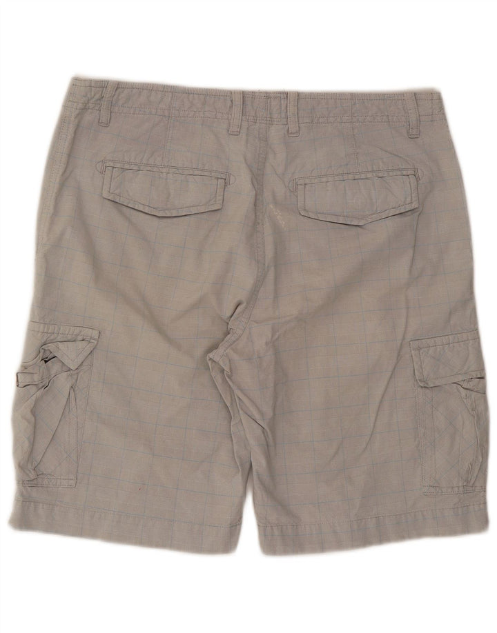 Woolrich Mens Cargo Shorts W34 Large Grey Check