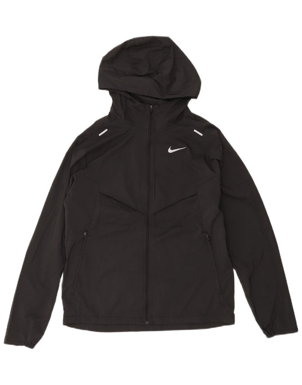 Nike Mens Hooded Tracksuit Top Jacket Small Black Polyester