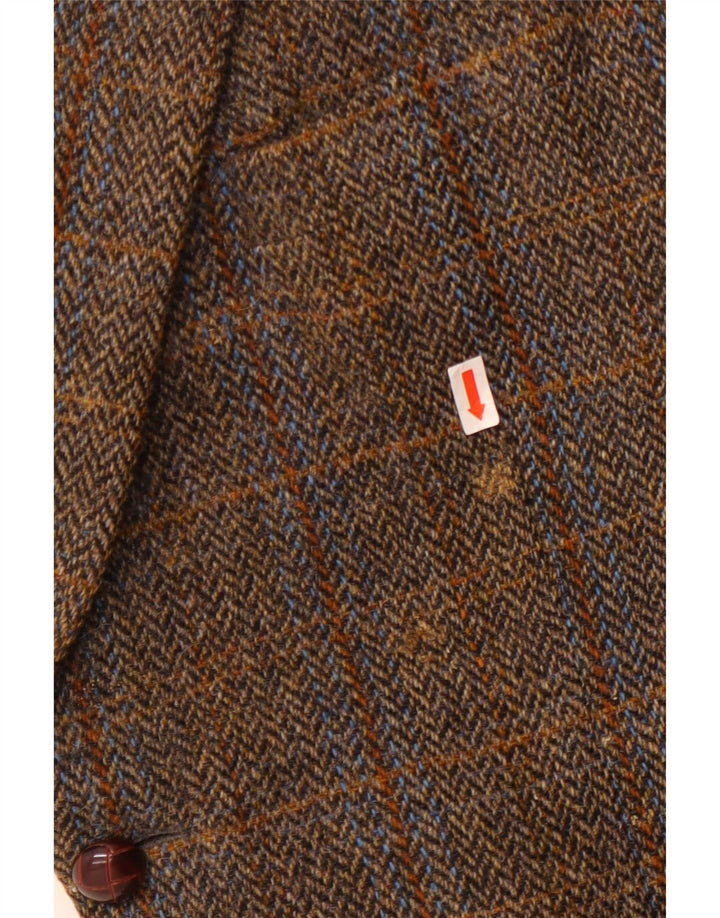 Walker and Hawkes Mens Harris Tweed Blazer Jacket IT 46 3XL Brown