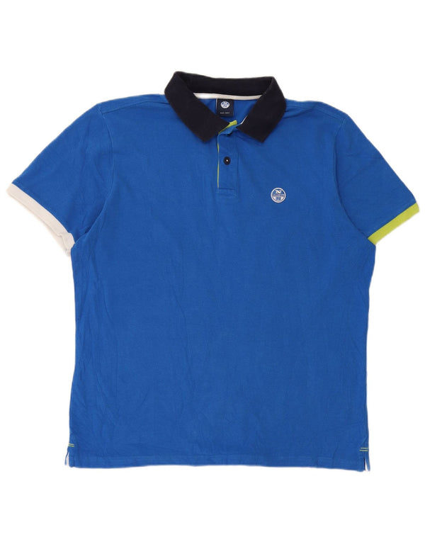 North Sails Mens Polo Shirt Small Blue Colourblock