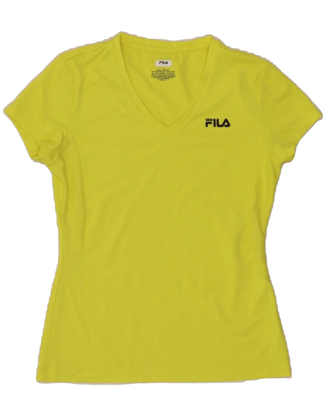 FILA Womens T-Shirt Top UK 10 Small Yellow Polyester Vintage Fila and Second-Hand Fila from Messina Hembry 