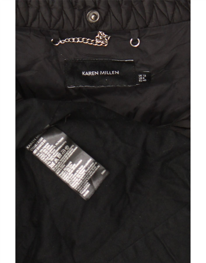 Karen Millen Womens Padded Coat UK 12 Medium Black Polyamide