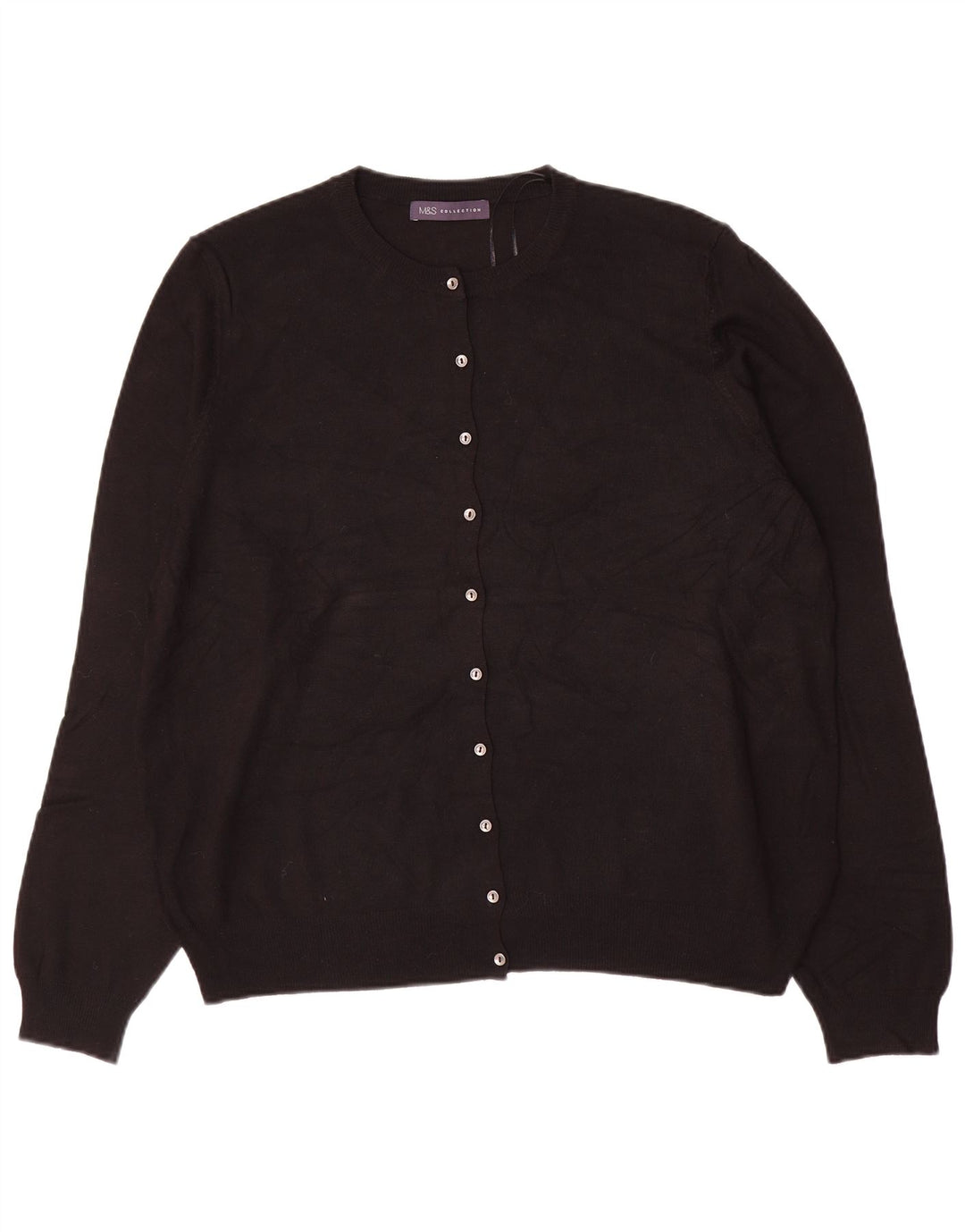 MARKS & SPENCER Womens Cardigan Sweater UK 20 2XL  Black Viscose