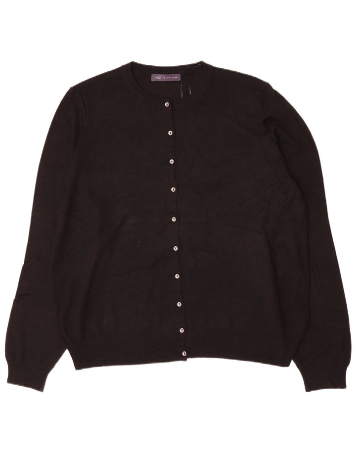 MARKS & SPENCER Womens Cardigan Sweater UK 20 2XL  Black Viscose