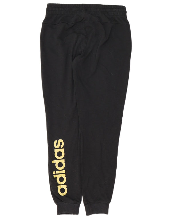 ADIDAS Womens Graphic Tracksuit Trousers Joggers UK 8/10 Small Black