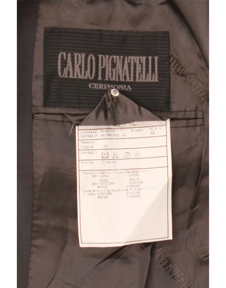CARLO PIGNATELLI Mens 3 Button Blazer Jacket IT 52 XL Grey Wool