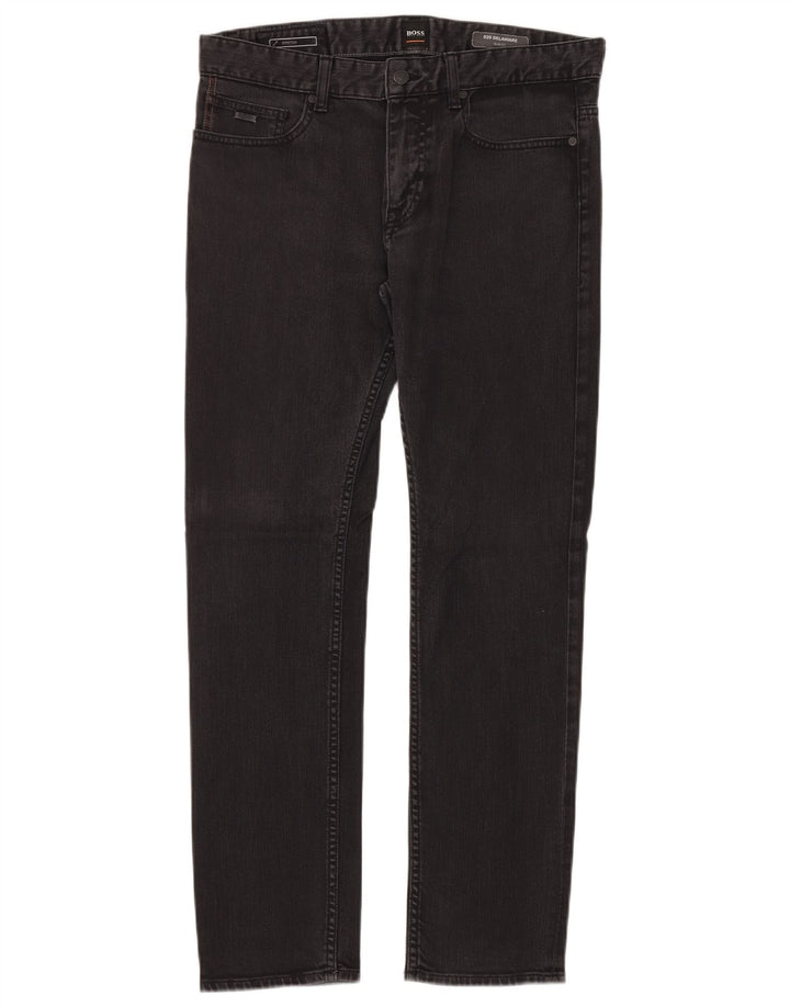 HUGO BOSS Mens Delaware Slim Jeans W32 L30 Black Cotton