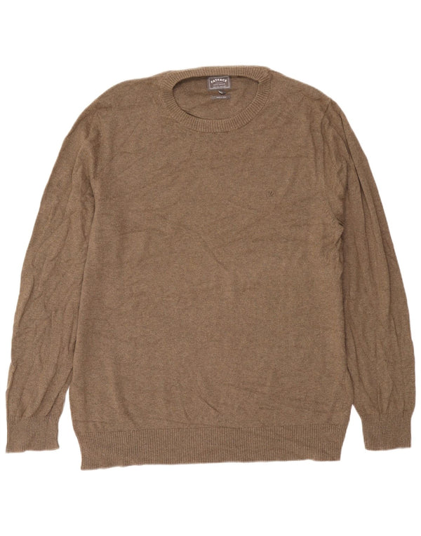 Fat Face Mens Crew Neck Jumper Sweater XL Beige Cotton