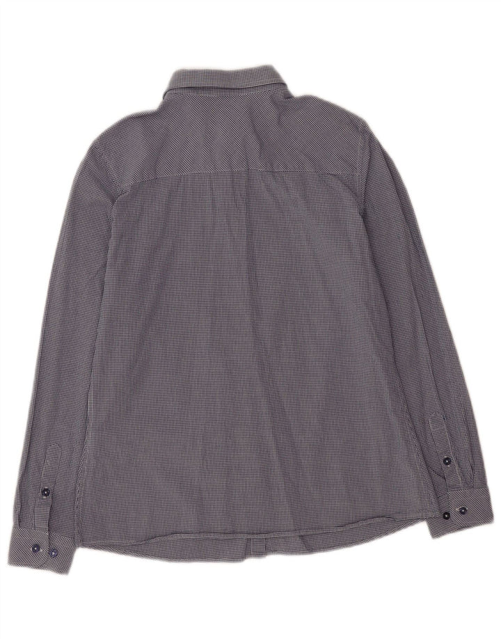 U.S. Polo Assn. Womens Shirt EU 38 Medium Navy Blue Gingham Cotton