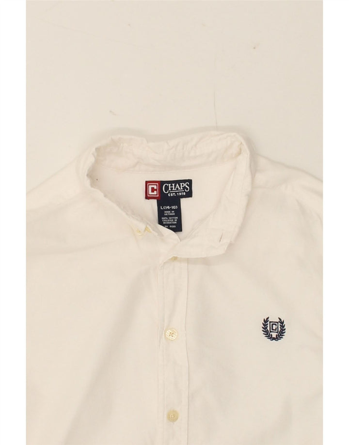 CHAPS Boys Shirt 14-15 Years Large White Cotton Vintage Chaps and Second-Hand Chaps from Messina Hembry 