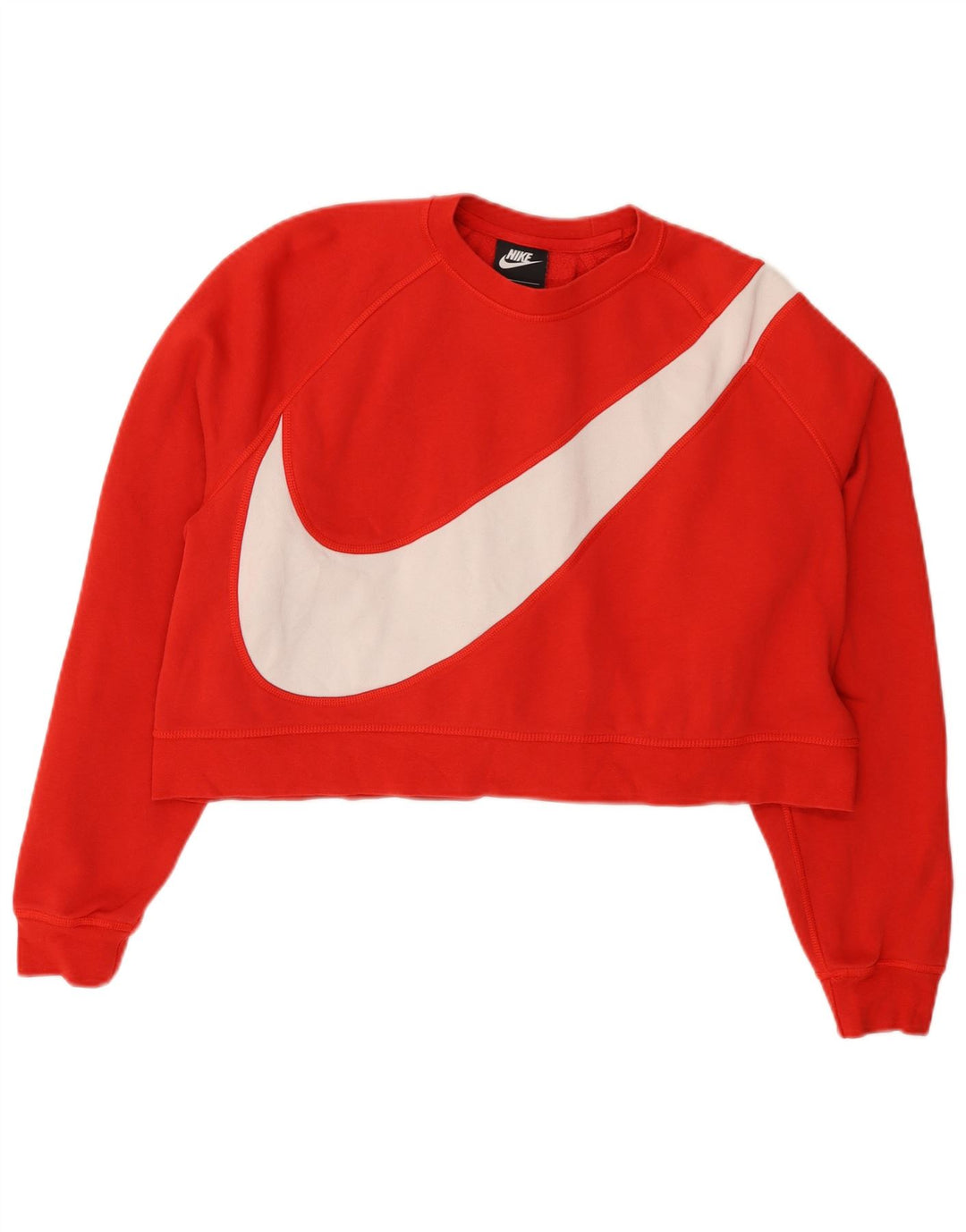 NIKE Womens Oversized Crop Graphic Sweatshirt Jumper UK 16 Large Red