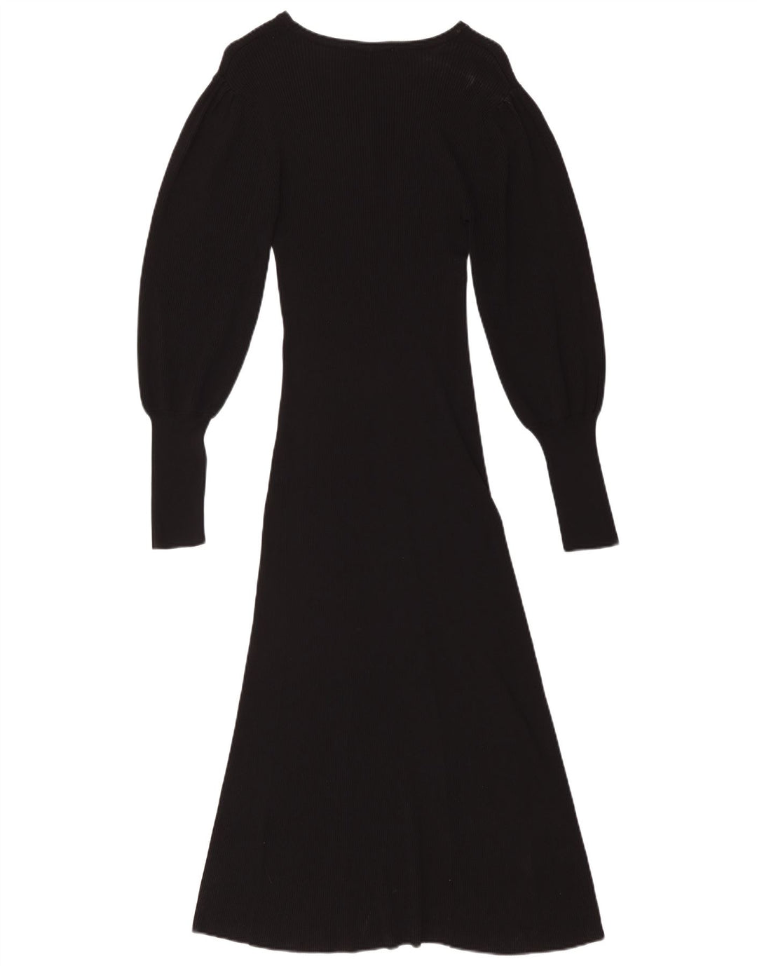 ZARA Womens Long Sleeve Maxi Dress UK 12 Medium Black Viscose