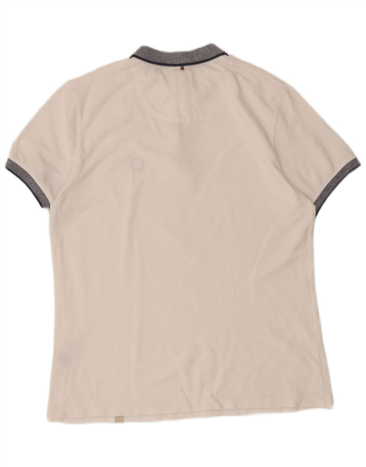 Pretty Green Mens Rugby Polo Shirt Medium White Cotton