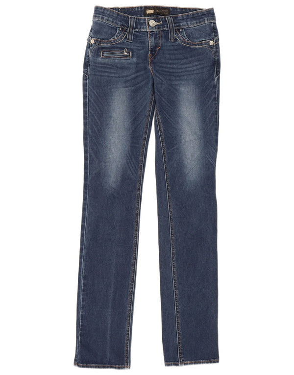 Levi's Womens Demi Curve Straight Jeans W26 L32 Blue Cotton