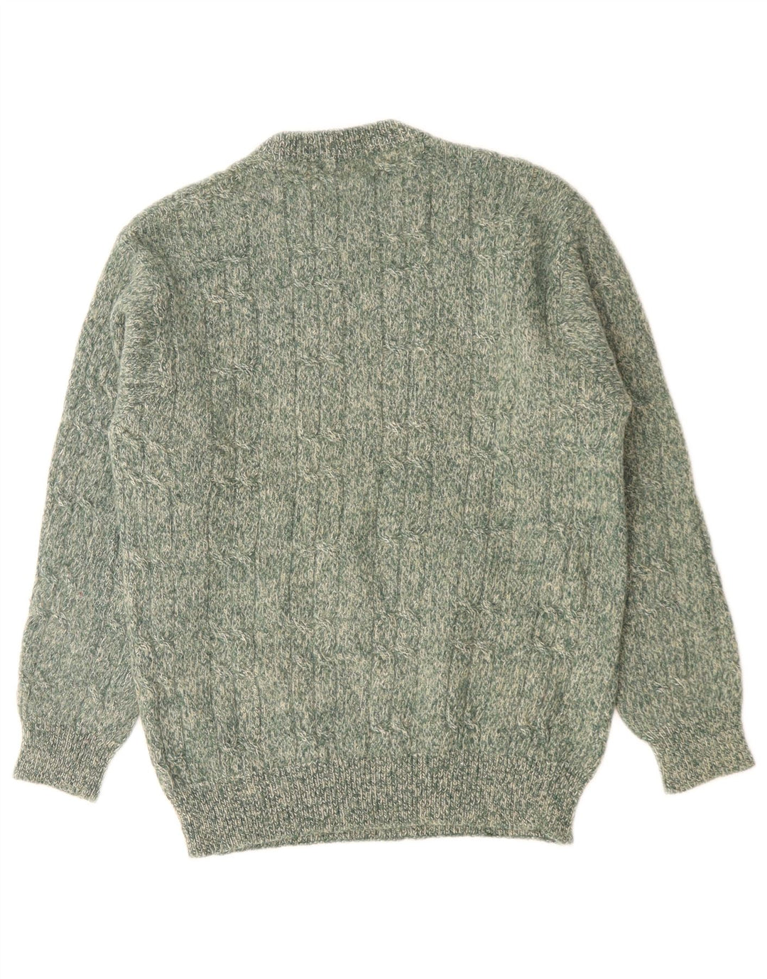 Stefanel Mens Crew Neck Jumper Sweater Small Green Flecked