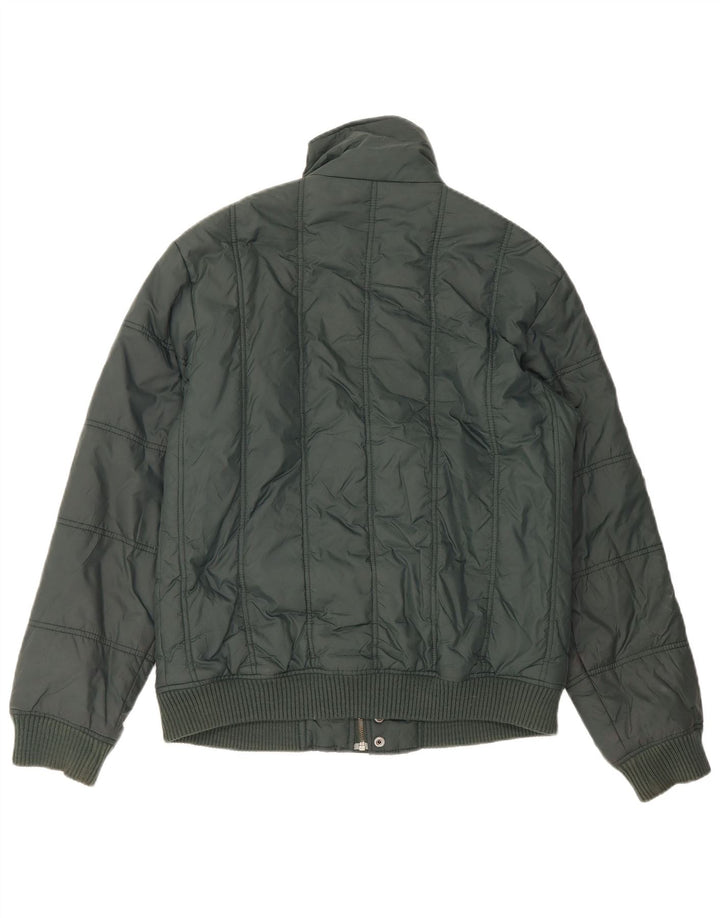 Zara Mens Padded Jacket UK 40 Large Green Nylon