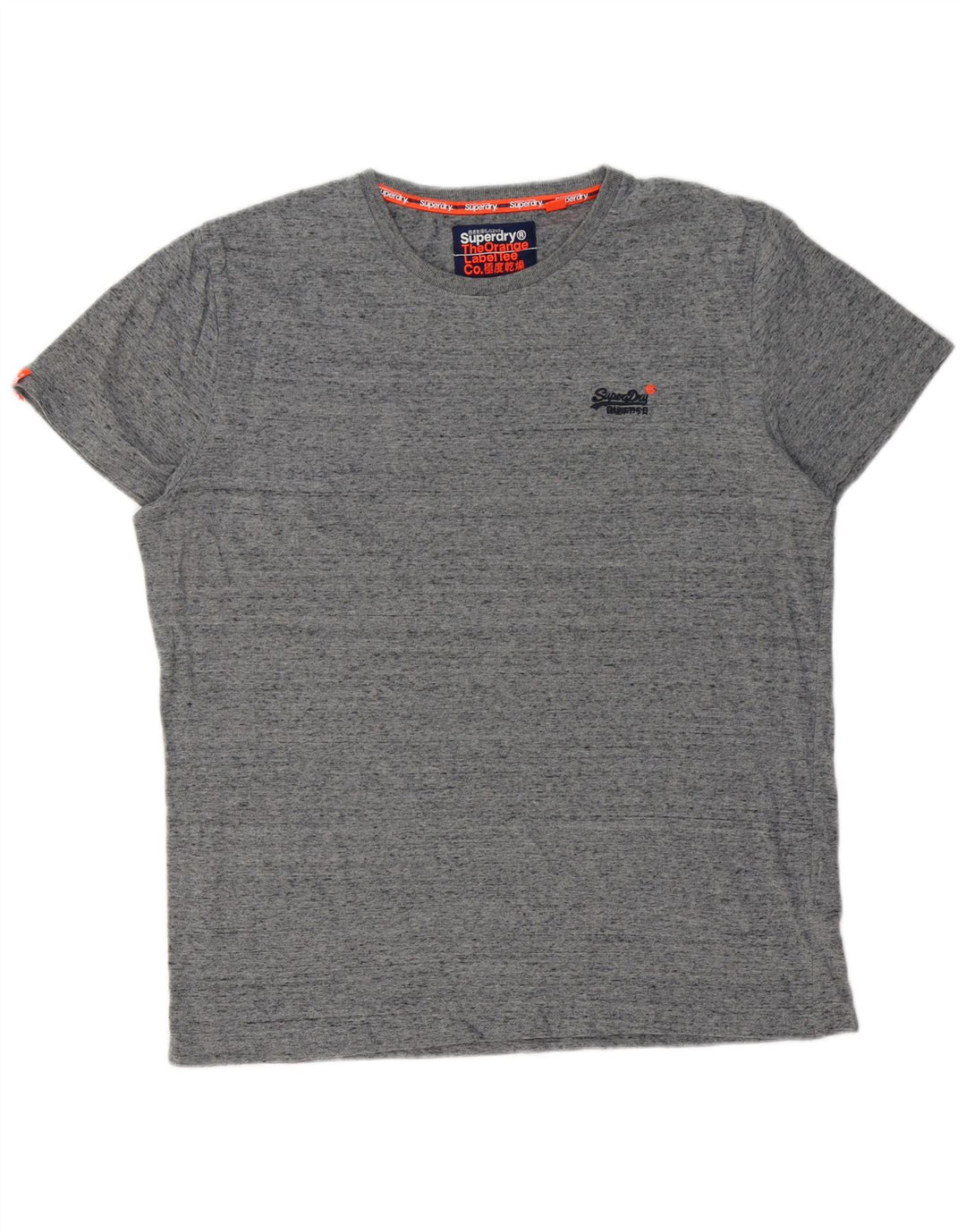 SUPERDRY Mens T-Shirt Top 2XL Grey Flecked Cotton