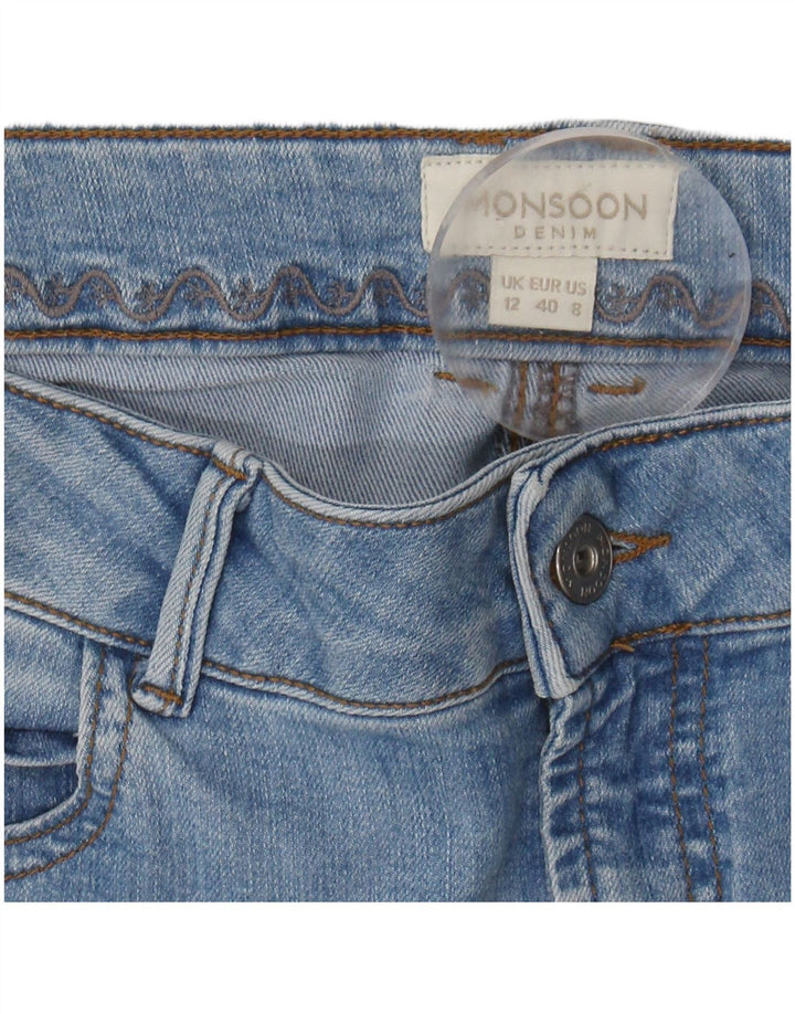 MONSOON Womens Capri Jeans UK 12 Medium W32 L24 Blue Cotton
