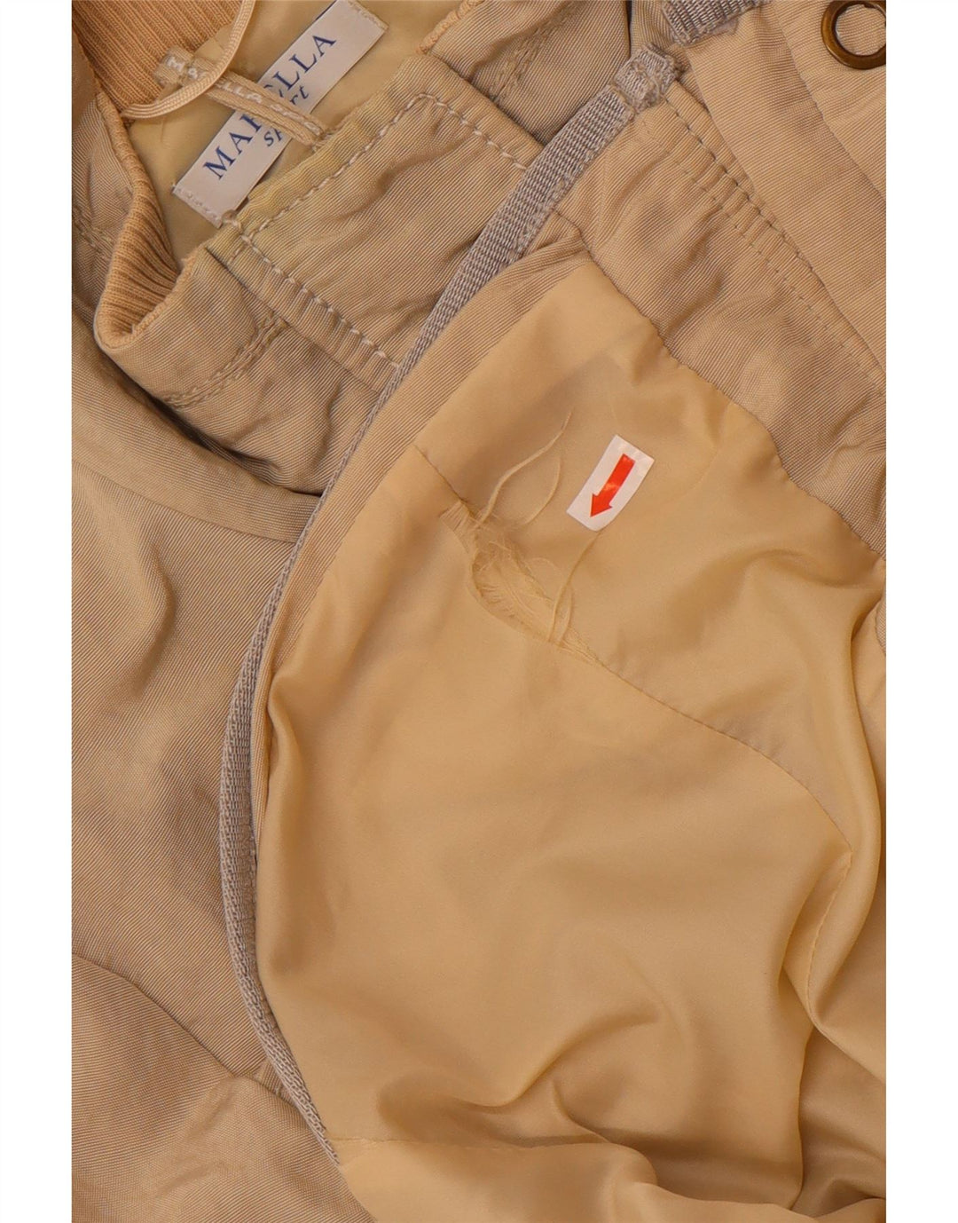 Marella Womens Crop Bomber Jacket UK 8 Small Beige Polyamide