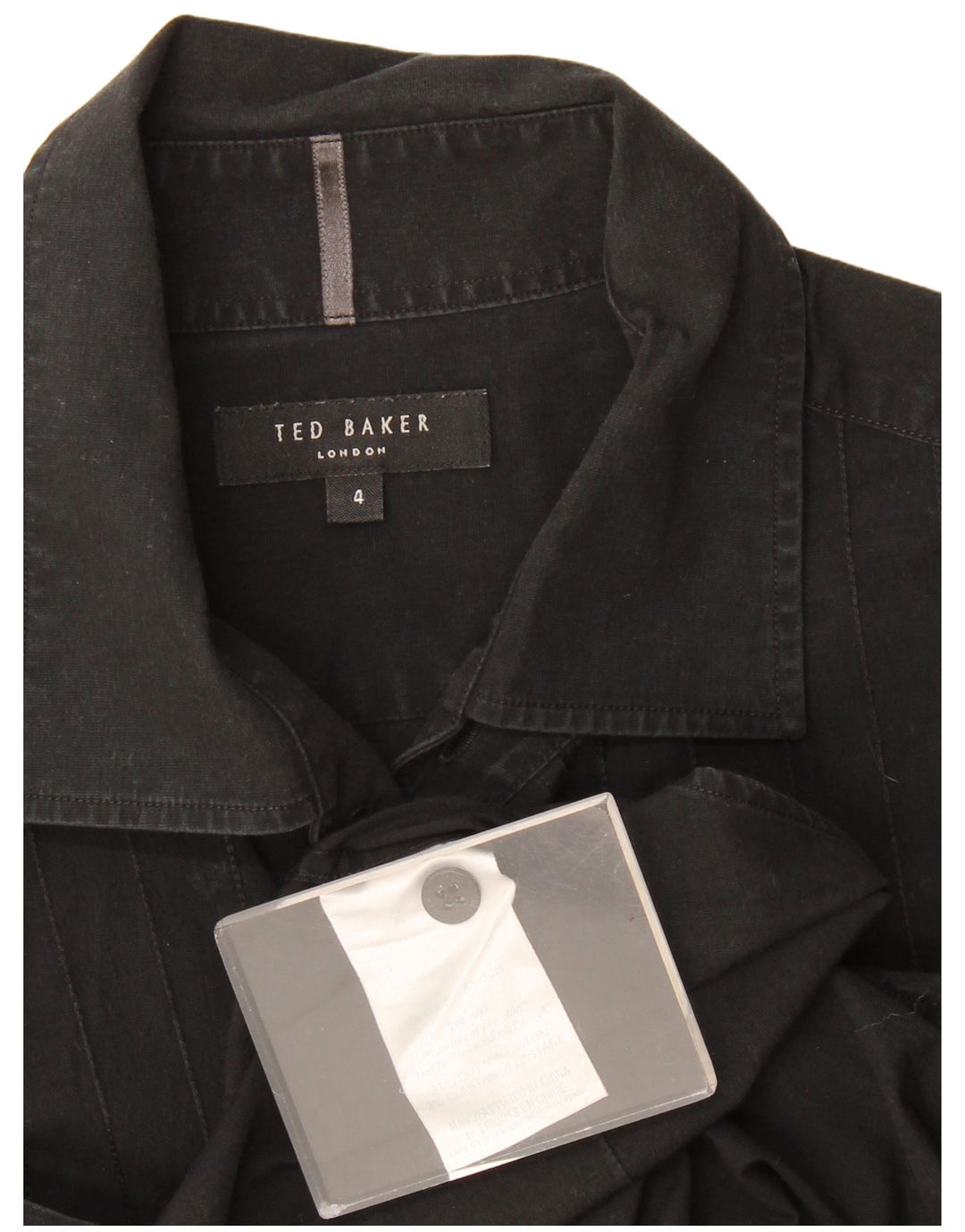 Ted Baker Mens Short Sleeve Shirt Size 4 Large Black Cotton