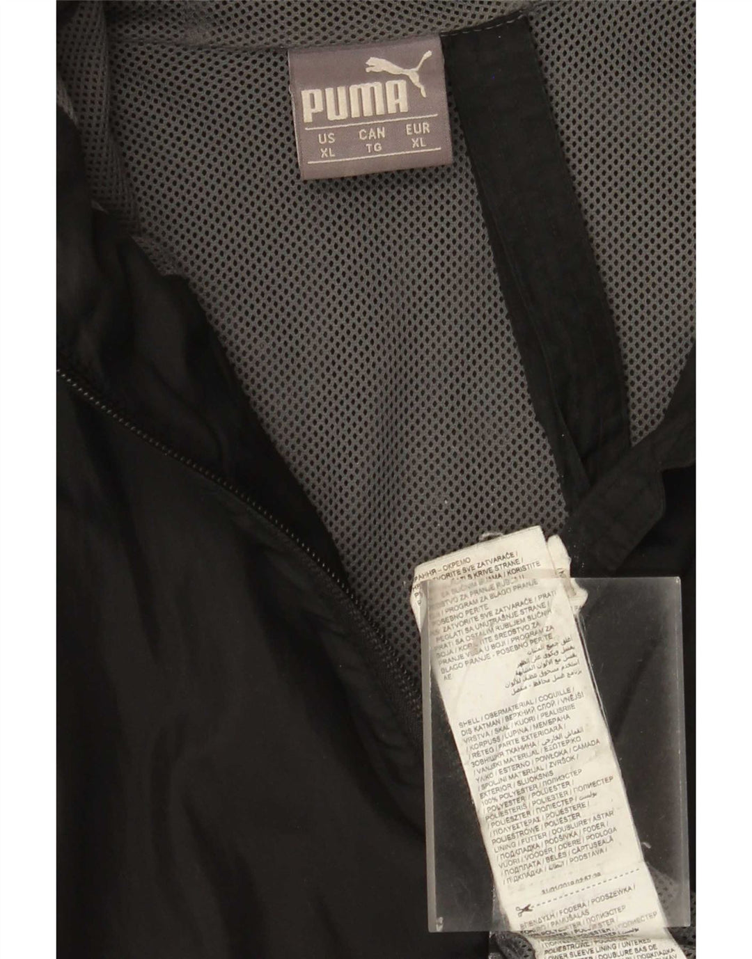 Puma Mens Hooded Rain Jacket UK 18 XL Black Polyester