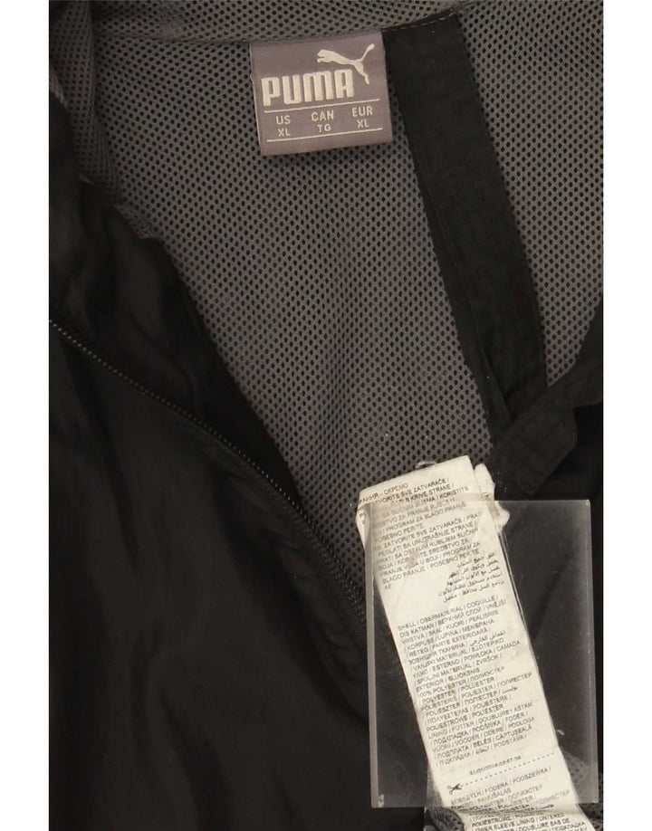 Puma Mens Hooded Rain Jacket UK 18 XL Black Polyester