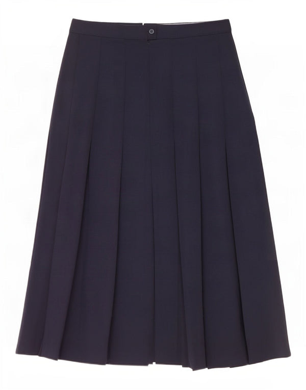 Brian Tucker Womens High Waist Pleated Skirt UK 12 Medium W28 Navy Blue