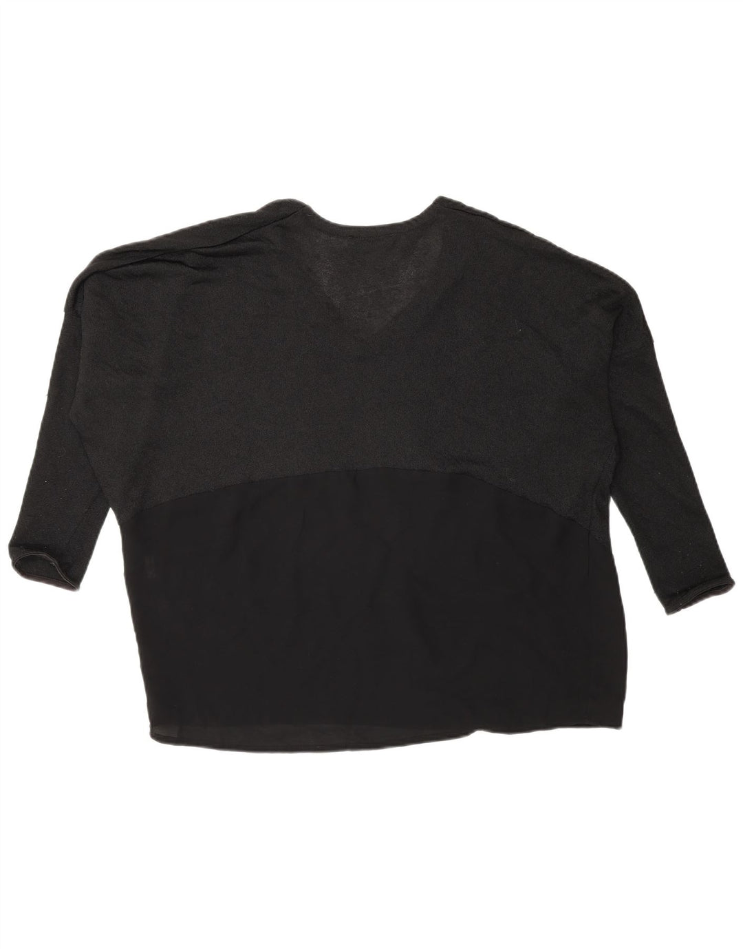 Zara Womens Batwing Top Long Sleeve UK 14 Medium Black