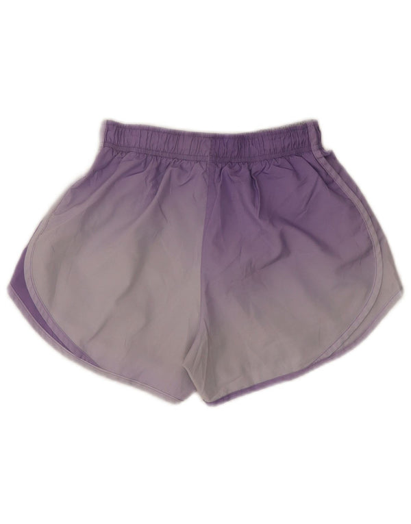 Nike Womens Dri Fit Sport Shorts UK 4 XS Purple Colourblock Polyester