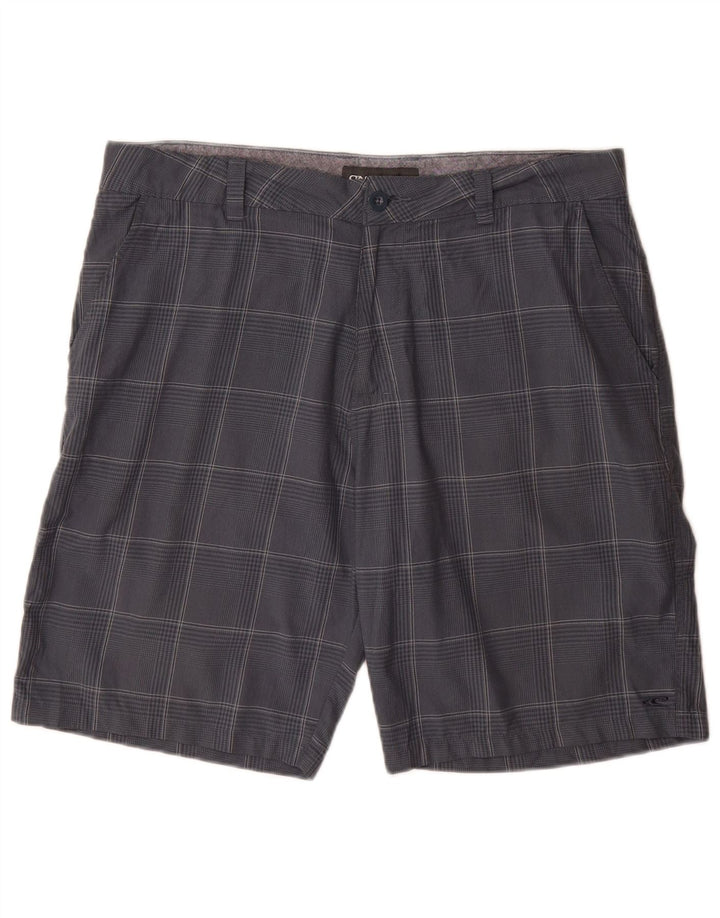 O'Neill Mens Chino Shorts W36 Large  Navy Blue Check Polyester