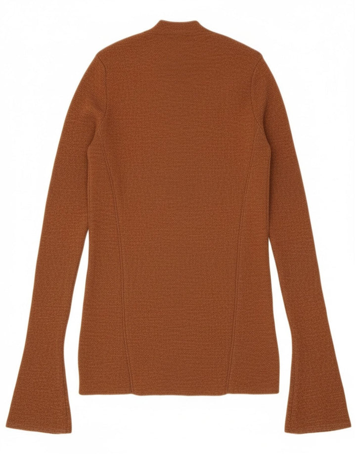 Zara Womens Crew Neck Jumper Sweater UK 12 Medium Brown