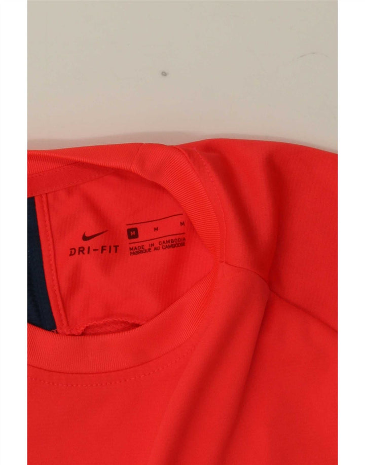 Nike Mens Dri Fit T-Shirt Top Medium Red Colourblock