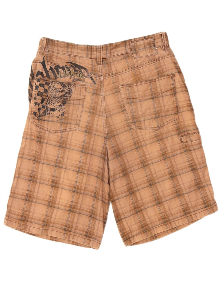 BILLABONG Mens Graphic Casual Shorts W32 Medium Beige Check Cotton
