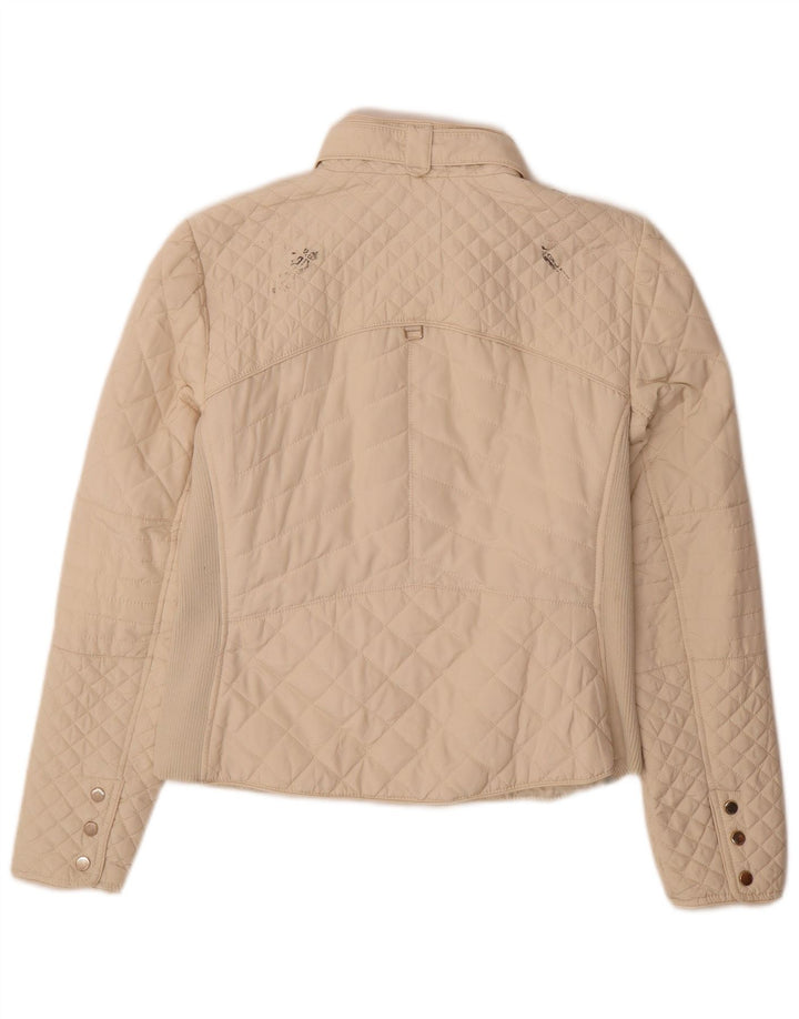 Zara Womens Quilted Jacket UK 16 Large Beige Polyester