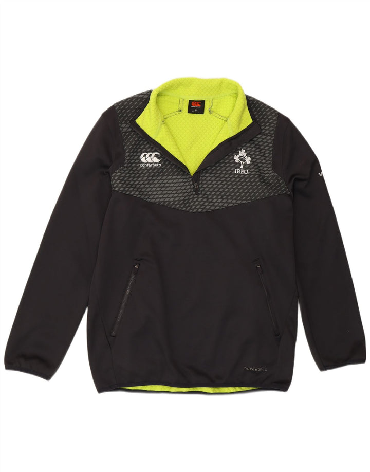 Canterbury Mens IRFU Zip Neck Pullover Tracksuit Top Medium Black Polyester