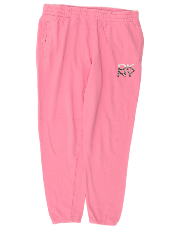 DKNY Womens Tracksuit Trousers Joggers UK 12 Medium  Pink Cotton