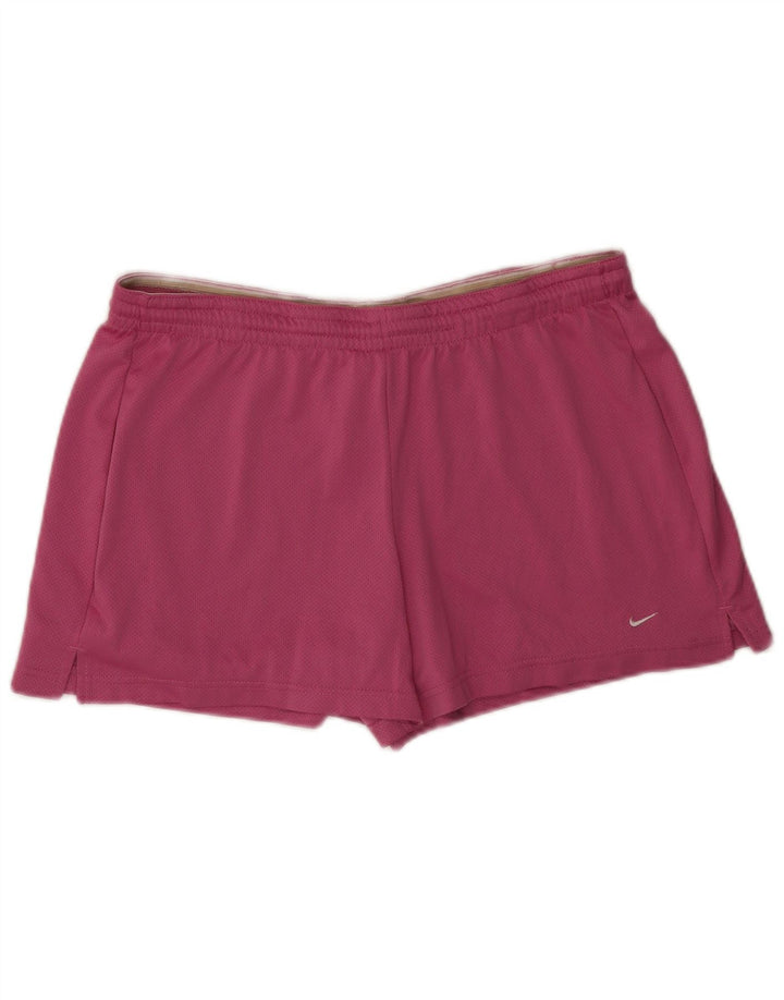 NIKE Womens Sport Shorts US 12/14 Large Pink Polyester