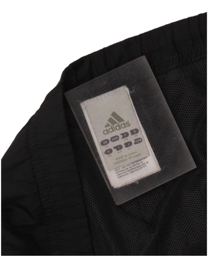 ADIDAS Womens Tracksuit Trousers UK 12 Medium Black Polyester