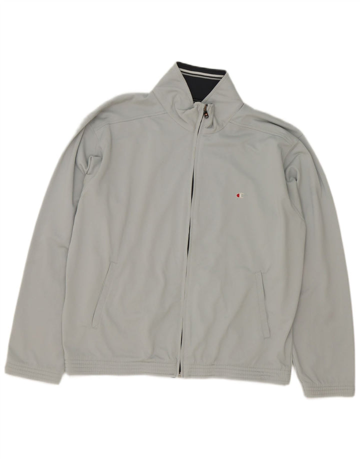 Champion Mens Tracksuit Top Jacket Medium Grey Polyester