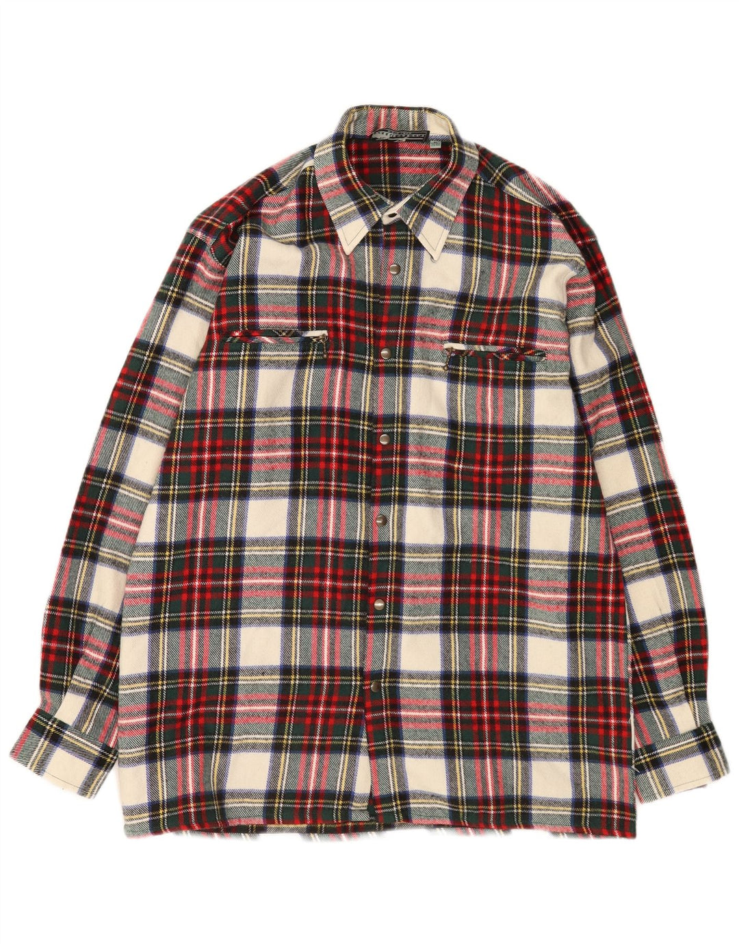 Vintage Mens Flannel Shirt Size 39/40 Medium Red Check Wool