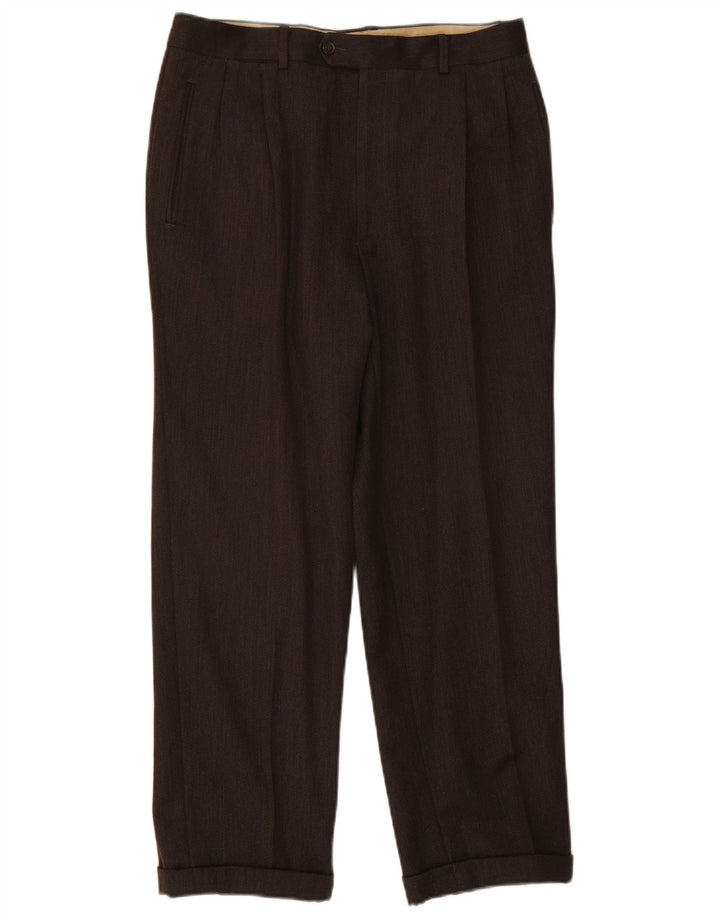 Vintage Mens Pegged Suit Trousers W32 L28 Brown