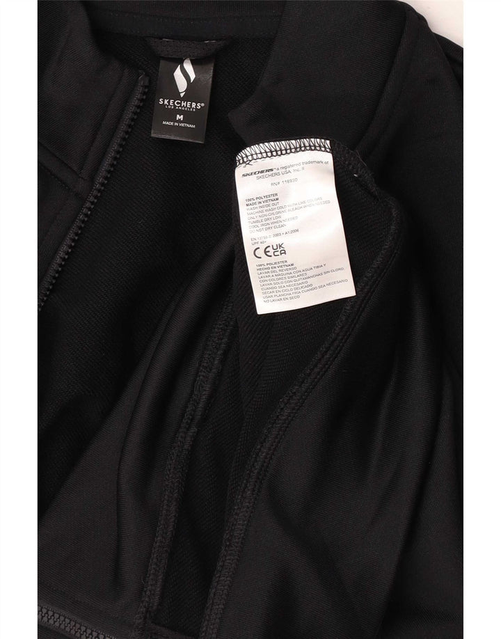 Skechers Womens Graphic Tracksuit Top Jacket UK 14 Medium Black Polyester