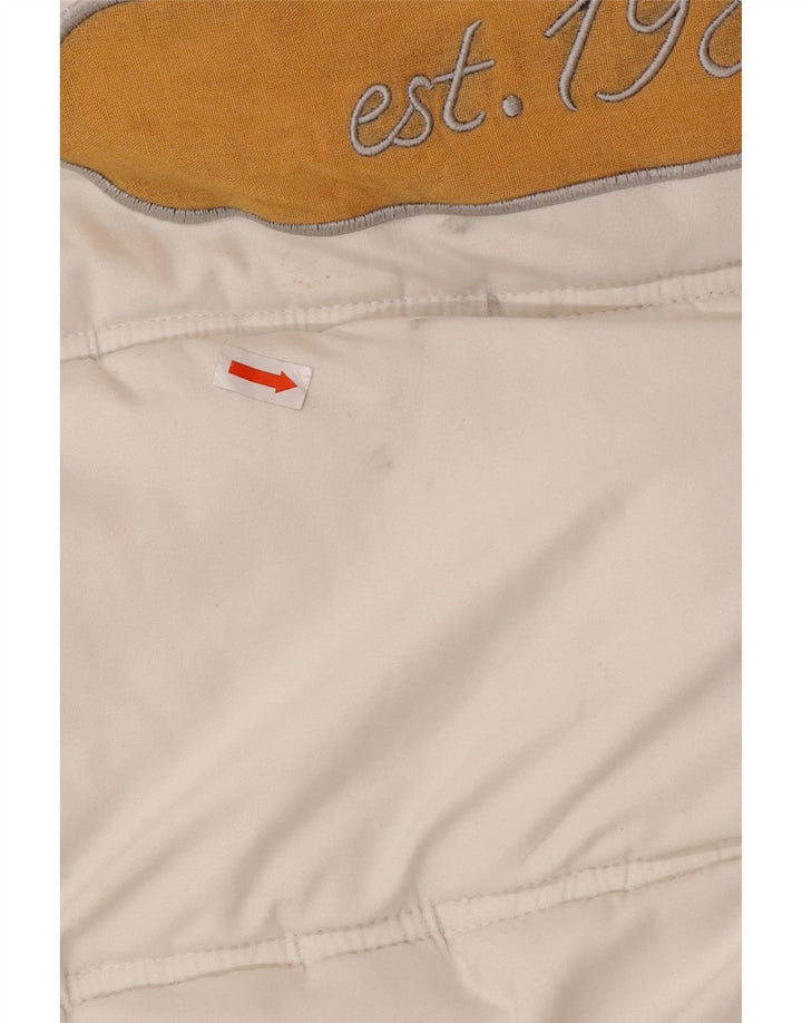 KARL KANI Mens Graphic Hooded Padded Jacket UK 44 2XL White Polyester